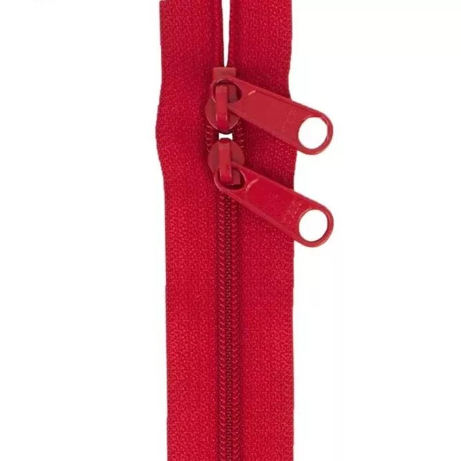 Zipper, Hot RED 30 Inch Handbag Zippers - Double-slide