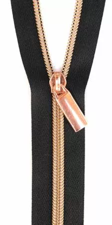 Zipper - Nylon Rose Gold Coil - 3 Yards with 9 Pulls