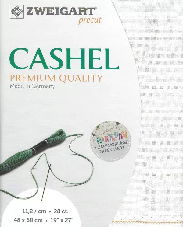 ZWEIGART Cashel - 28 count - 19" x 27" - 100 White